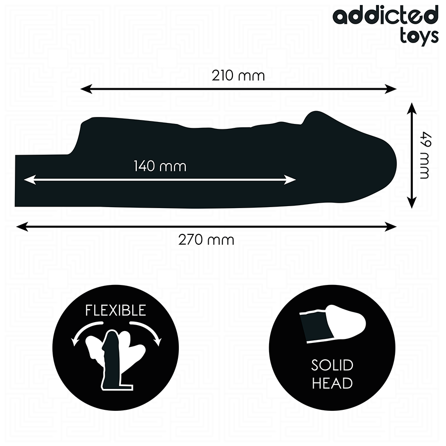 ADDICTED TOYS - TRANSPARENT PENISH SLEEVE SIZE M 27 CM