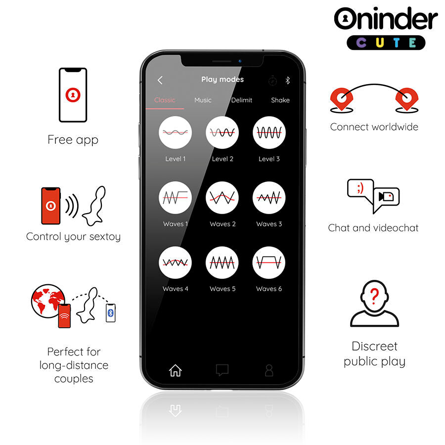 ONINDER CUTE - LOVE BUTT VIBRANT ANAL PLUG DILATATOR - FREE WORLDWIDE APP