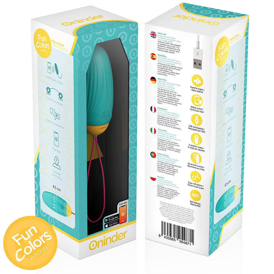 ONINDER CUTE - LOVE PLEASURE VIBRO-ROTATING SILICONE GEMSTONE EGG - FREE WORLDWIDE APP