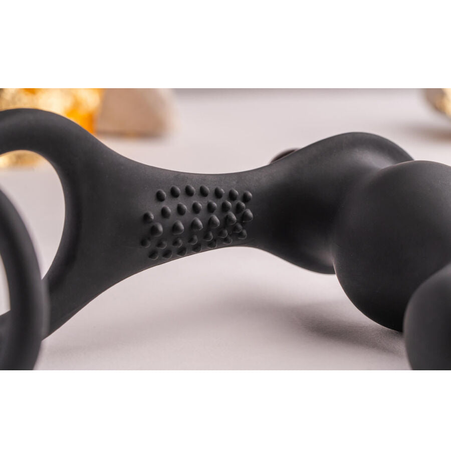 ROCKS-OFF - RO-ZEN RRO ANAL PLUG WITH VIBRANT PENIS RING BLACK