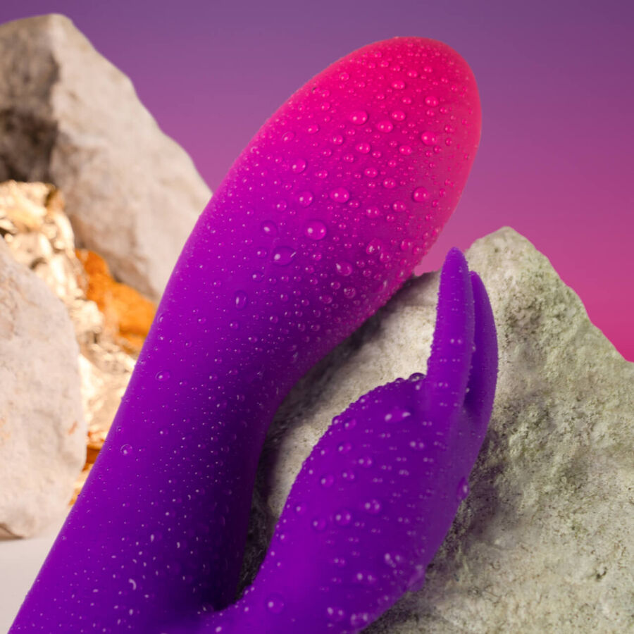 ROCKS-OFF - GLO-GIRL PURPLE RABBIT VIBRATOR