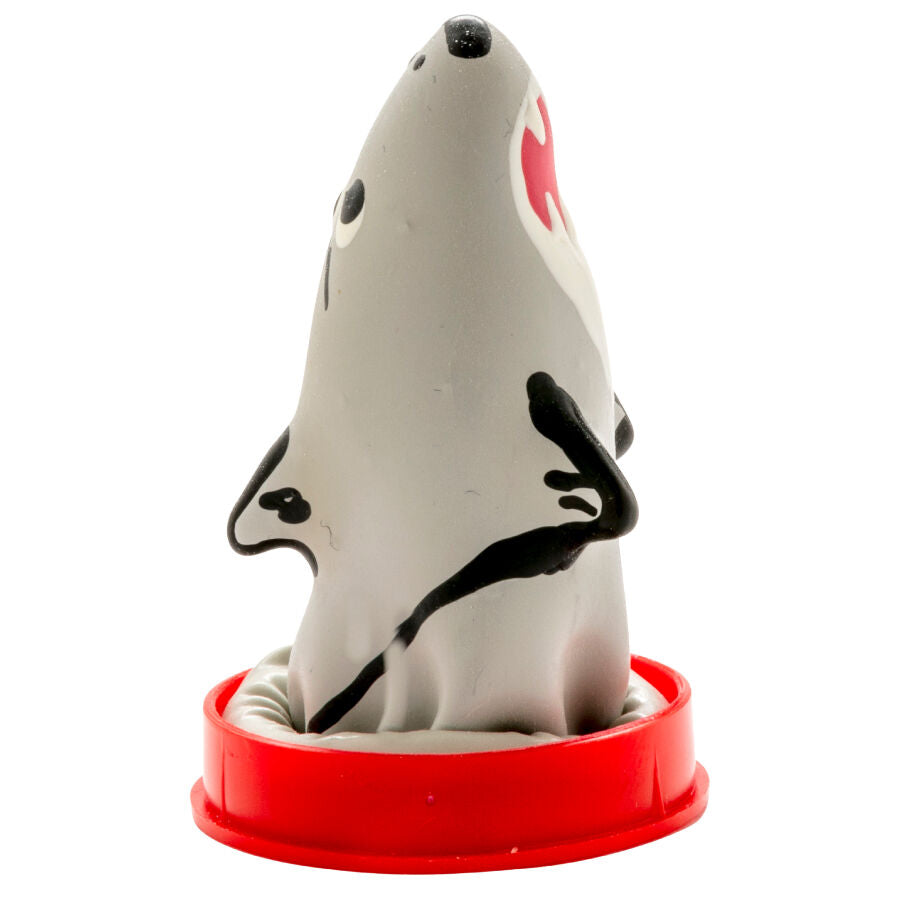 CONDOMERIE - HAND-PAINTED NEW CONDOMS SHARK MODEL 1