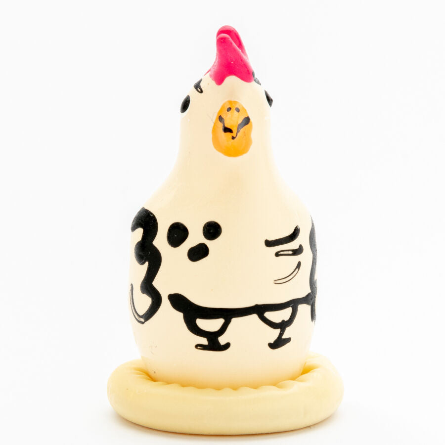 CONDOMERIE - HAND-PAINTED NEW CONDOMS COCKY ROOSTER