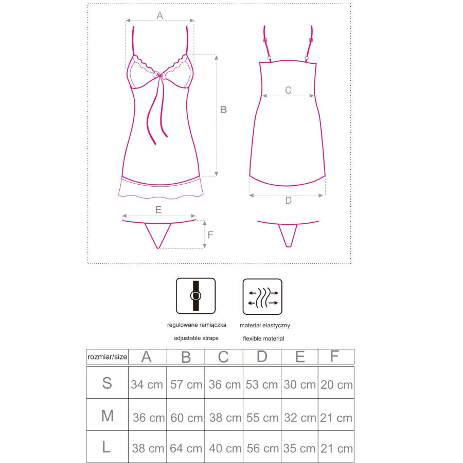 LIVCO CORSETTI FASHION - LUISE 1710 BABYDOLL + TANGA SCHWARZ XL