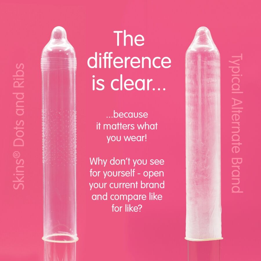 SKINS - DOTS &amp; RIBS PREMIUM CONDOMS PACK 8