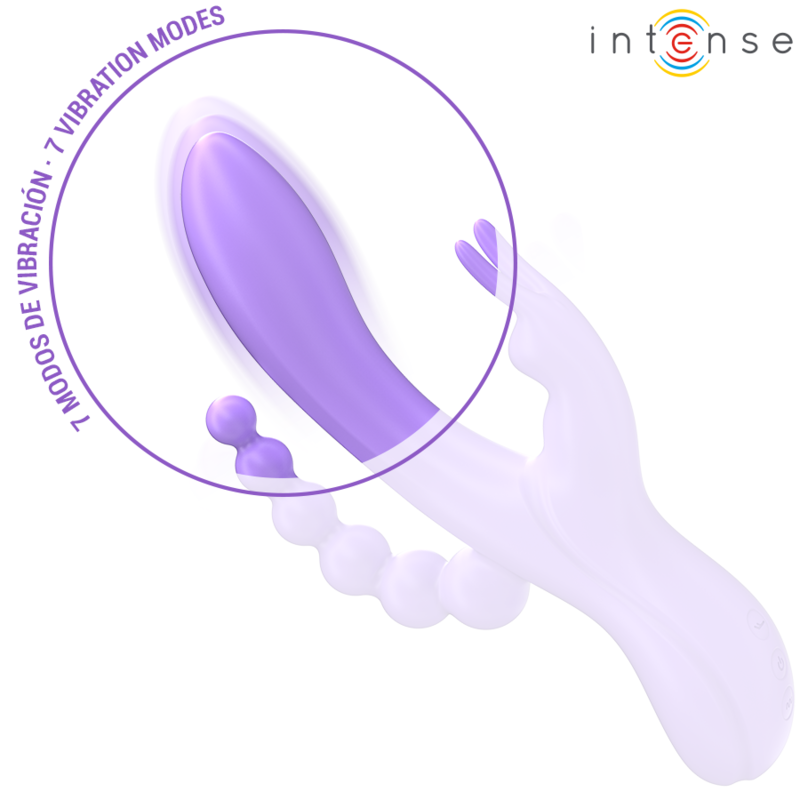 INTENSE - MIKO DREIFACHVIBRATOR RABBIT & STIMULATOR & ANAL 7 VIBRATIONEN LILA