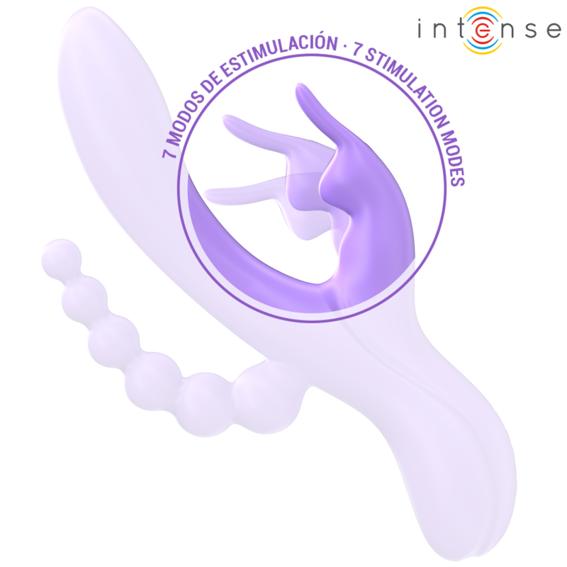 INTENSE - MIKO DREIFACHVIBRATOR RABBIT & STIMULATOR & ANAL 7 VIBRATIONEN LILA