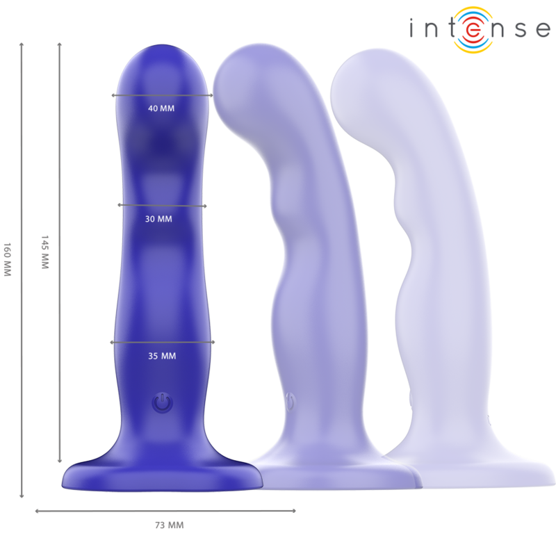 INTENSE - SHORTY VIBRATOR WITH SUCTION CUPS BLUE REMOTE CONTROL