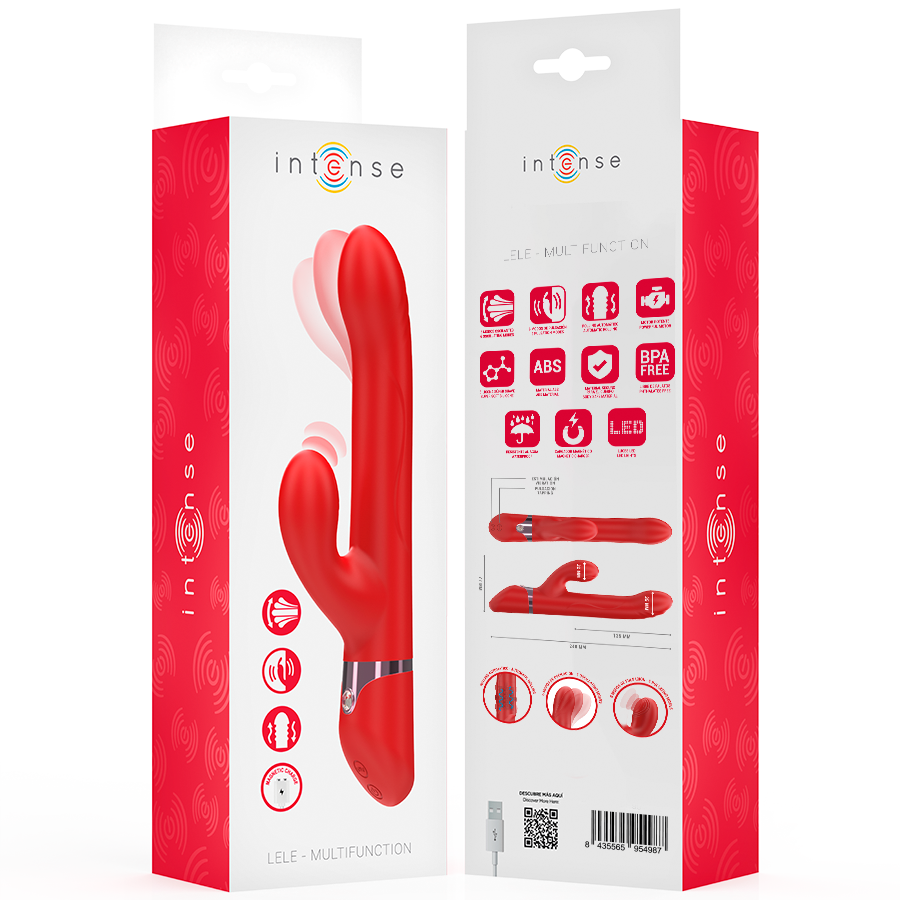 INTENSE - LELE MULTIFUNCTION VIBRATOR ROTATING &amp; OSCILLATION &amp; STIMULATION RED