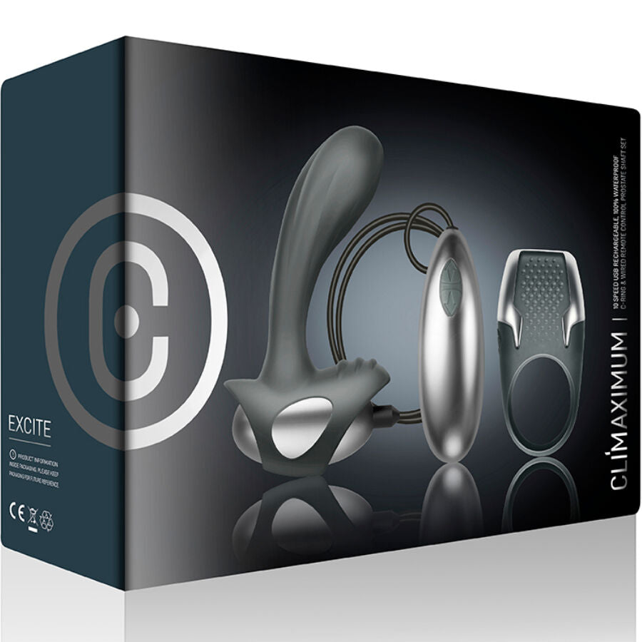 CLIMAXIMUM - EXCITE KIT COCK RING + WIRE PROSTATE MASSAGE DEVICE