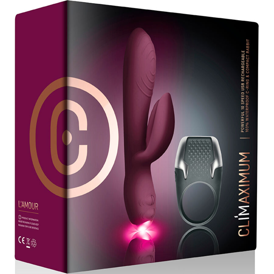 CLIMAXIMUM - LAMOUR KIT RABBIT VIBRATOR + LED CENIS RING