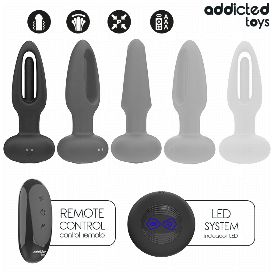 ADDICTED TOYS - ANAL PLUG WITH VIBRANT TONGUE AND REMOTE CONTROL
