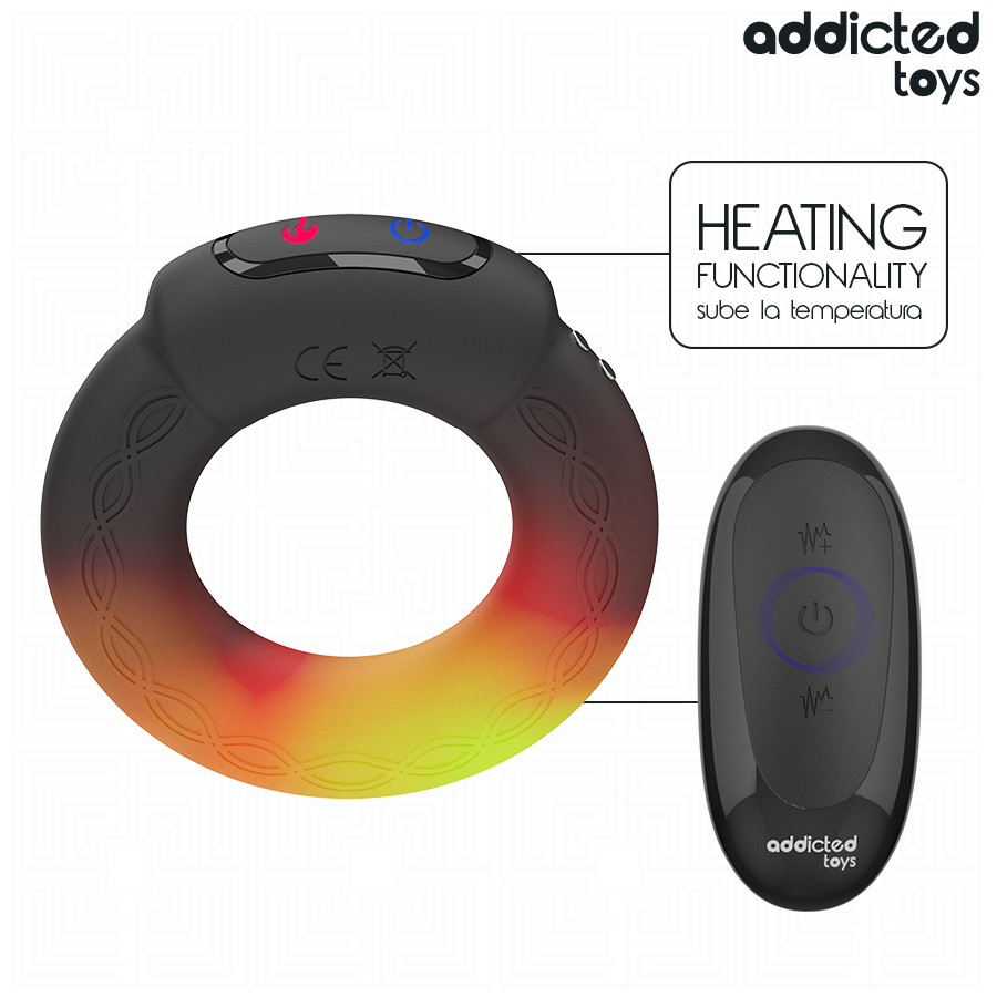 ADDICTED TOYS - VIBRANT COCKRING WITH HEAT EFFECT AND REMOTE CONTROL