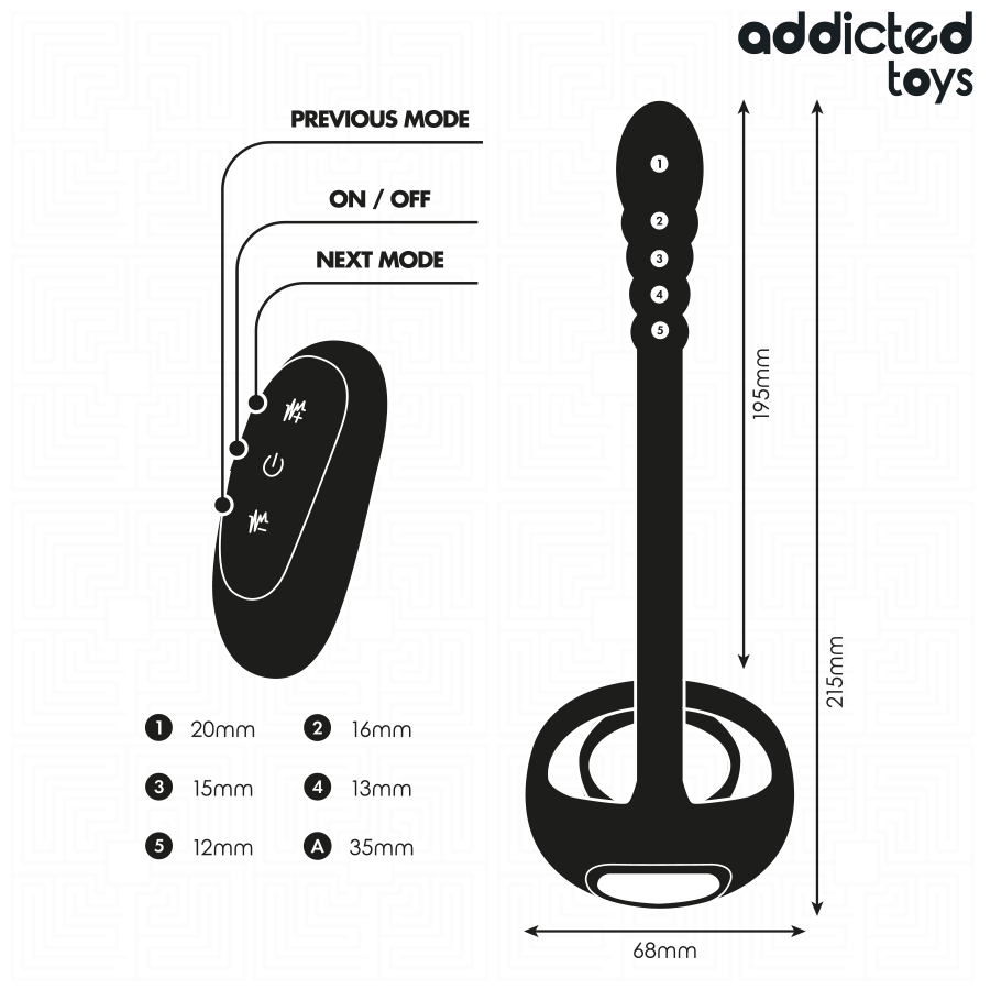 ADDICTED TOYS - P-SPOT VIBRIERENDER COCK RING MIT FERNBEDIENUNG