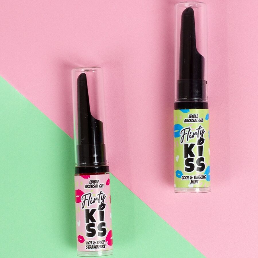 SECRETPLAY - FLIRTY KISS GELS WITH ORAL SEX EFFECTS STRAWBERRY &amp; MINT 2 x 8 G
