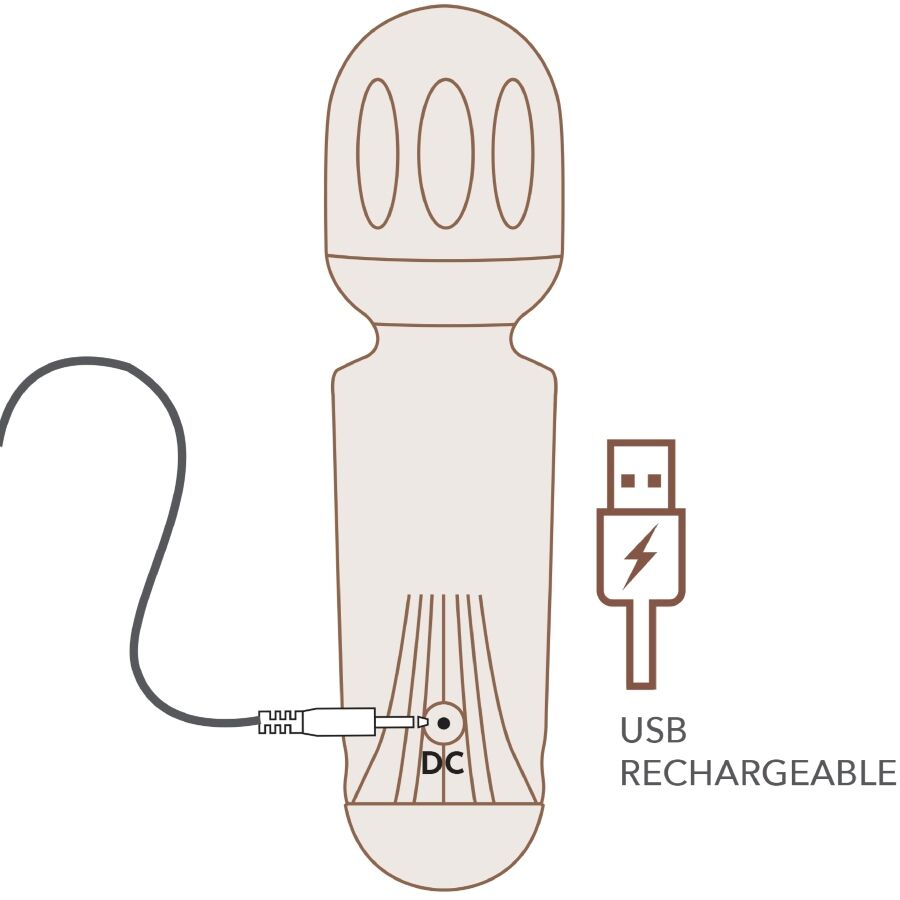 ROCKS-OFF - MINI-AKKU-ZAUBERSTAB MIT 16 FUNKTIONEN, SCHWARZE TULPE