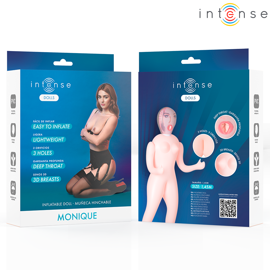 INTENSE DOLLS - MONIQUE INFLATABLE DOLL WITH THREE OPENINGS