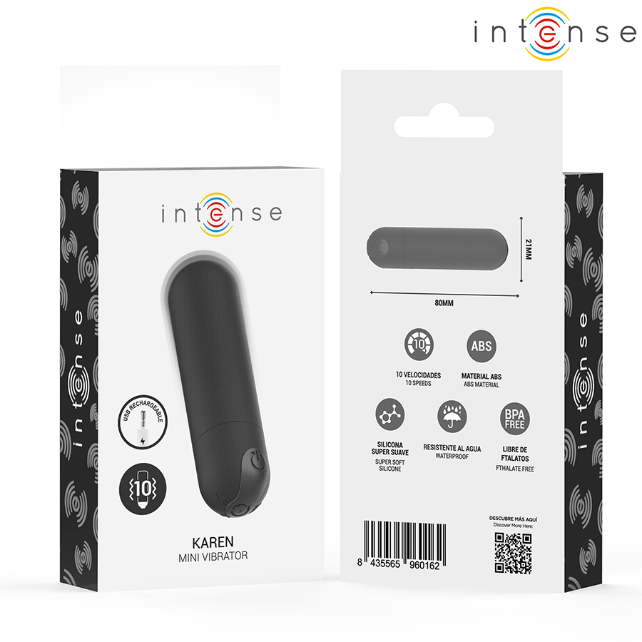 INTENSE - KAREN MINI RECHARGEABLE VIBRATION BALL BLACK