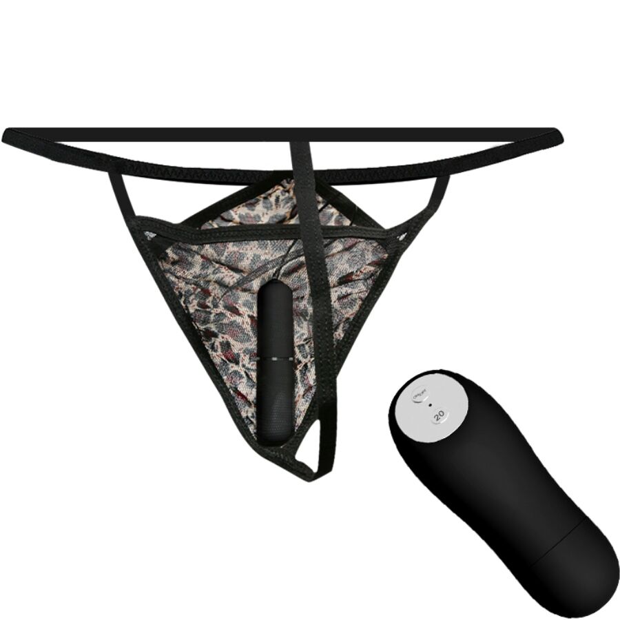 BAILE - String thong with vibrating ball and remote control, black