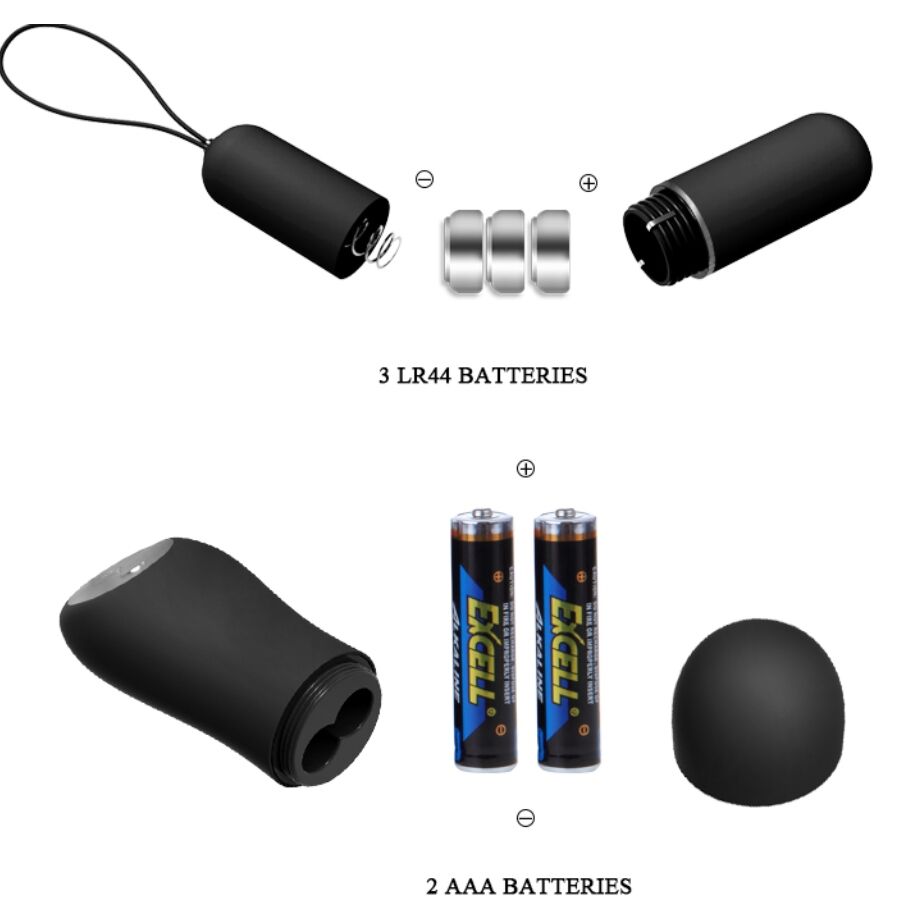 BAILE - String thong with vibrating ball and remote control, black