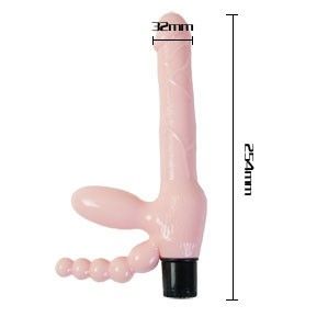 BAILE - WIRELESS TPR STRAP WITH VIBRATION AND ANAL STIMULATION 25.4 CM