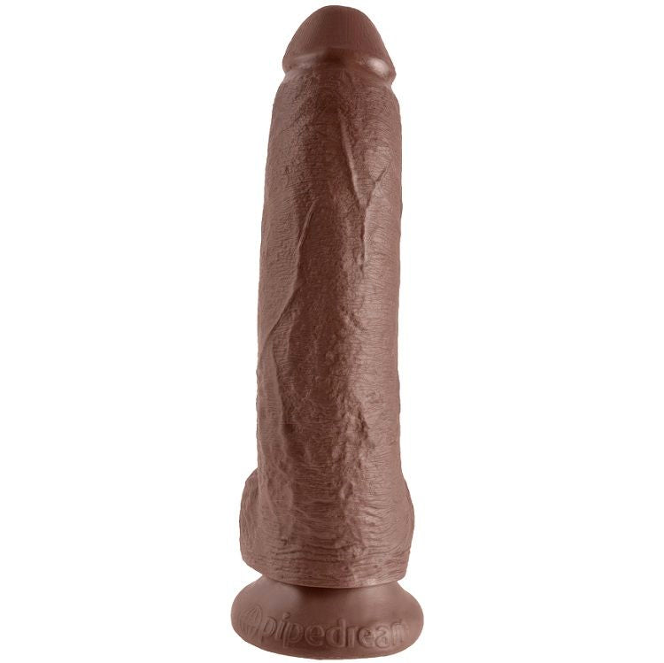 KING COCK - 9 DILDO BROWN WITH EGGS 22.9 CM