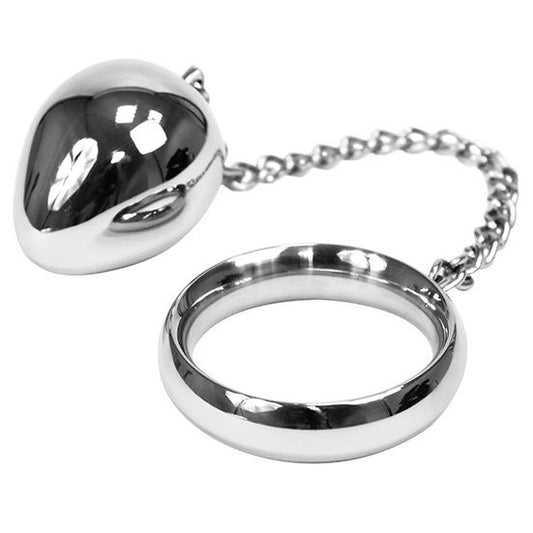 METAL HARD - COCKRING 50MM + CHAIN ​​WITH METAL BALL