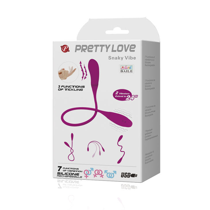 PRETTY LOVE - SMART - SNAKY VIBE VIBRATOR 7V + 3 TICKLING 