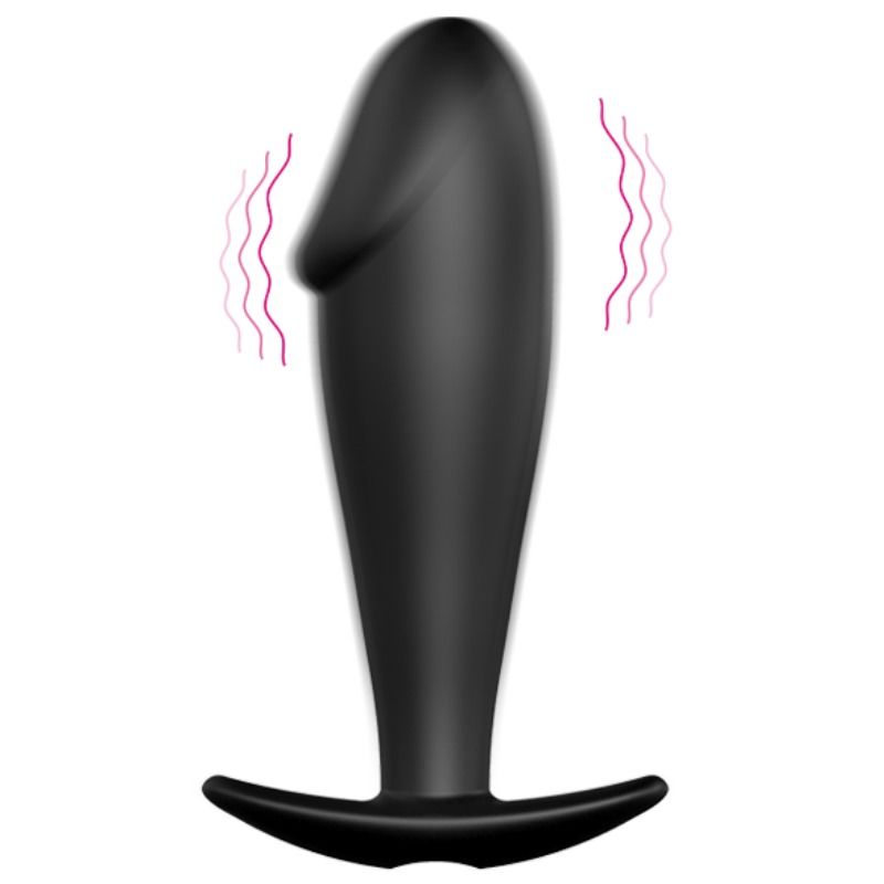 PRETTY LOVE - SILICONE ANAL PLUG PENIS SHAPE AND 12 VIBRATION MODES BLACK