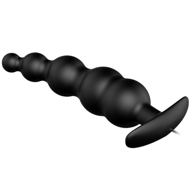 PRETTY LOVE - SILICONE ANAL PLUG WITH EXTRA STIMULATION AND 12 VIBRATION MODES BLACK
