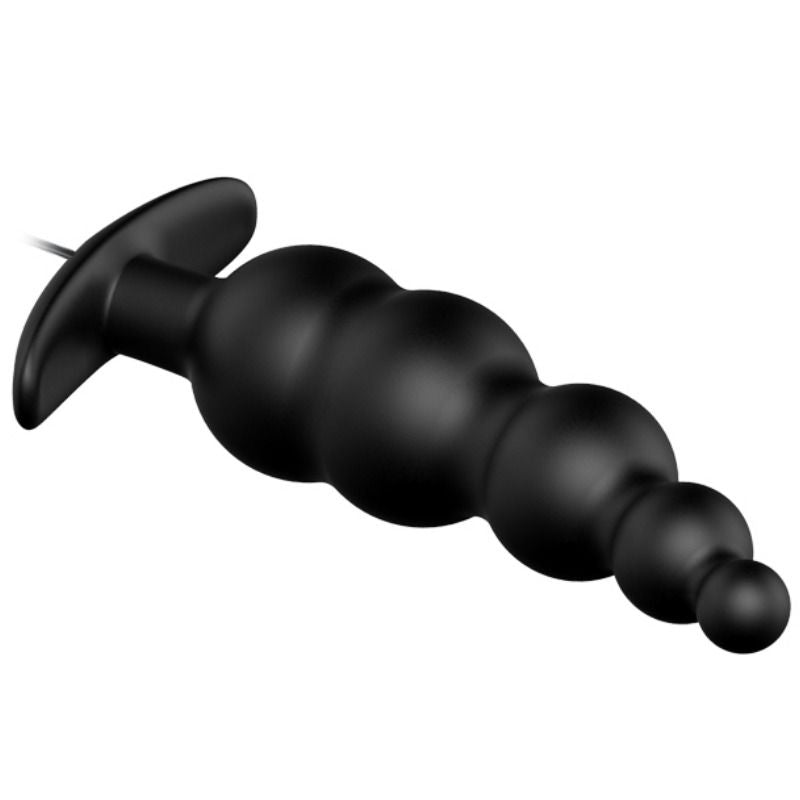 PRETTY LOVE - SILICONE ANAL PLUG WITH EXTRA STIMULATION AND 12 VIBRATION MODES BLACK
