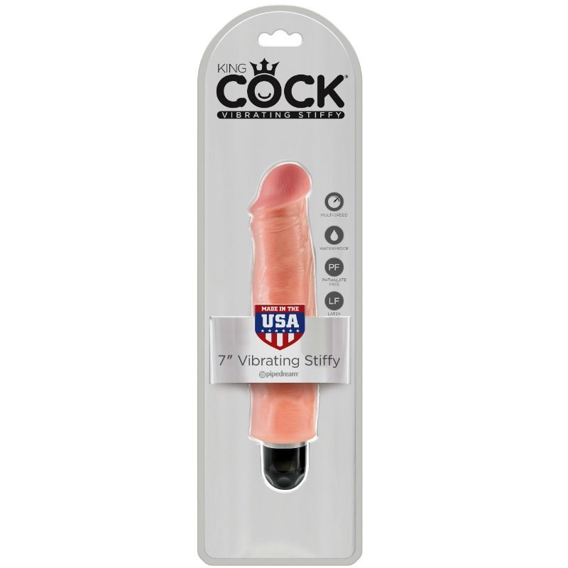 KING COCK - RIGID REALISTIC VIBRATOR 17.8 CM NATURAL