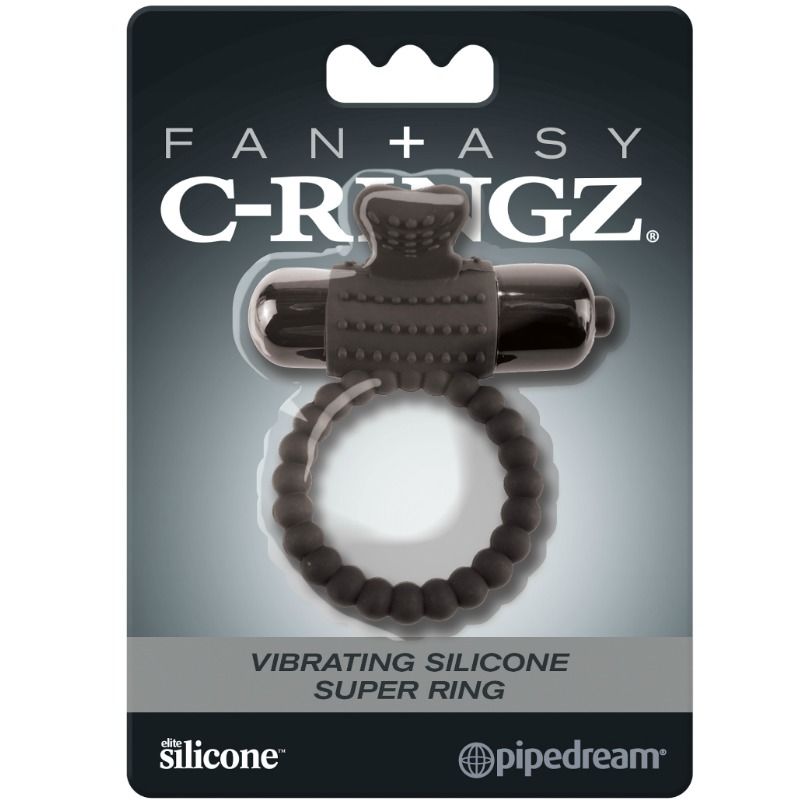 FANTASY C-RINGZ - BLACK SILICONE VIBRATION RING