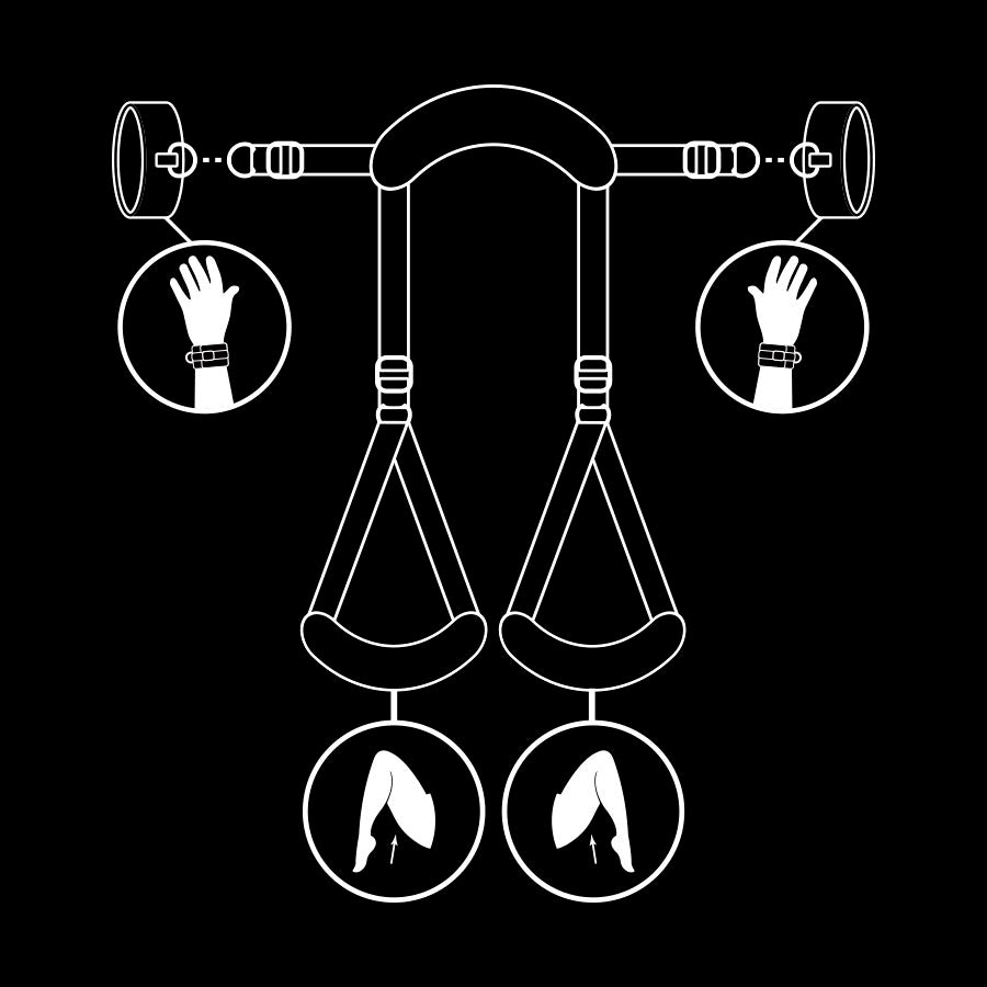 FETISH SUBMISSIVE - OPEN LEGS AND HANDCUFFS POSITION WITH NOPRENE LINING