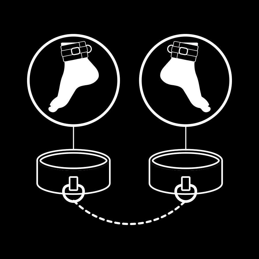 FETISH SUBMISSIVE - ANCHOR SUPPORTS MADE OF VEGAN LEATHER WITH NOPRENE LINING