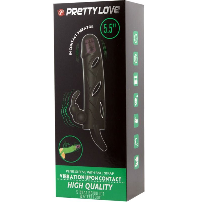 PRETTY LOVE - SILICONE SLEEVE WITH VIBRATION 14 CM 2.0