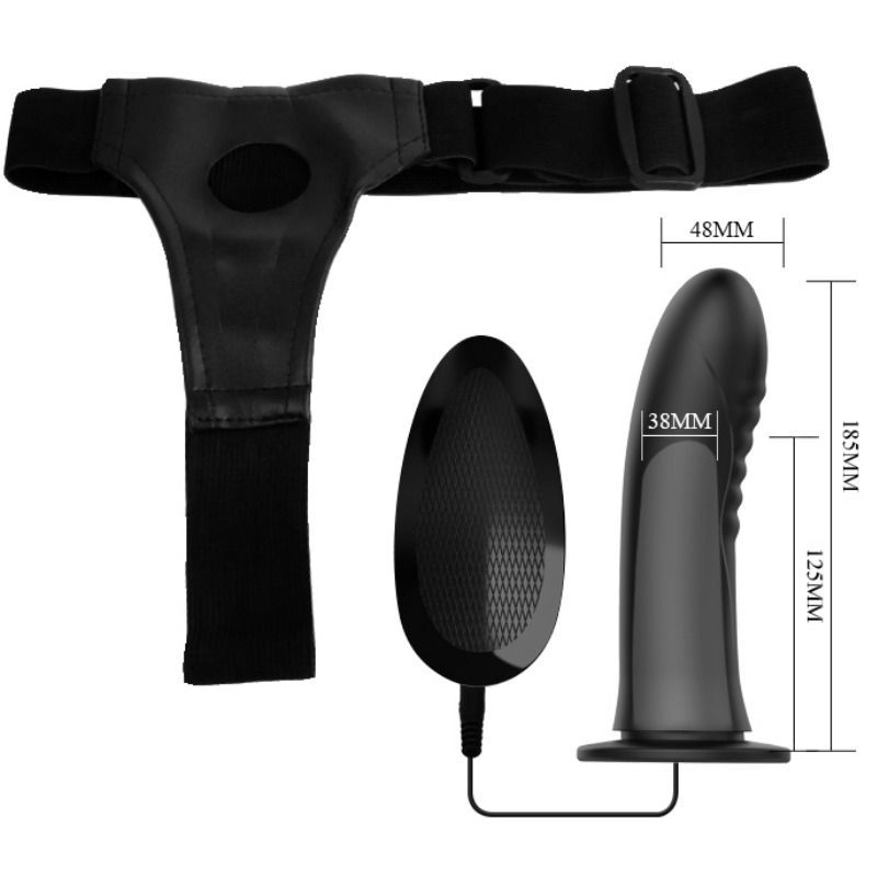 PRETTY LOVE - MYRON STRAP-ON WITH VIBRATION AND HOLLOW DILDO