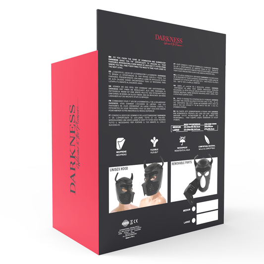 DARKNESS - NEOPRENE DOG MASK WITH REMOVABLE MUNCH