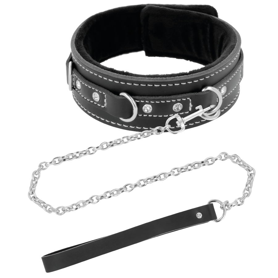 DARKNESS - HIGH-QUALITY LEATHER NECKLACE WITH LEASH