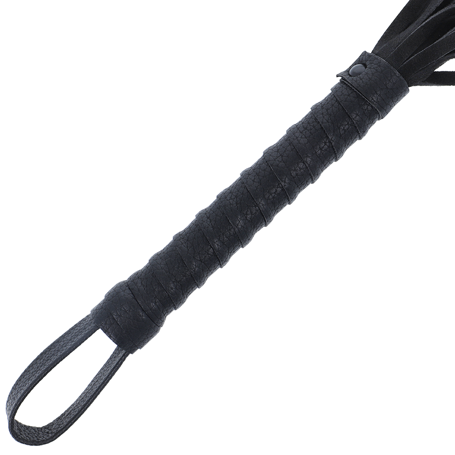 DARKNESS - BLACK BONDAGE POLE WITH LEATHER HANDLE