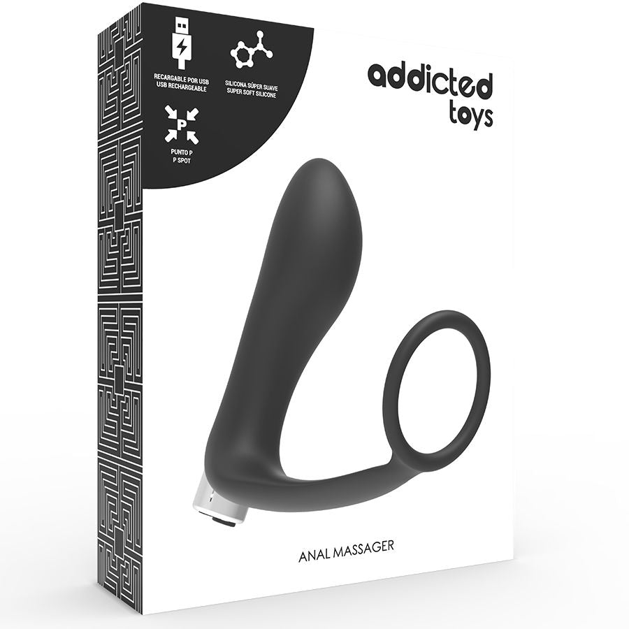 ADDICTED TOYS - RECHARGEABLE PROSTATIC VIBRATOR. MODEL 1 - BLACK