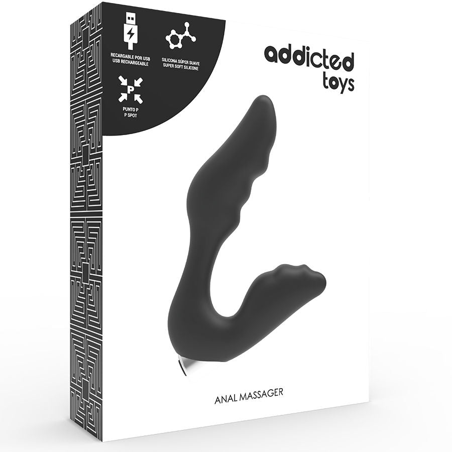 ADDICTED TOYS - RECHARGEABLE PROSTATIC VIBRATOR. MODEL 6 - BLACK