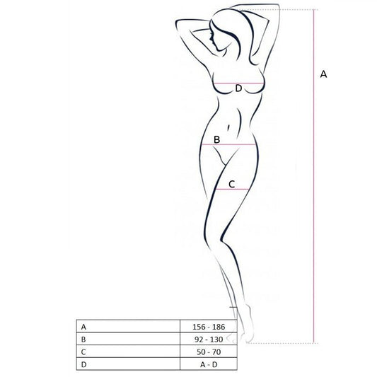 PASSION - WOMAN BS050 BODYSTOCKING SCHWARZ EINE GRÖSSE