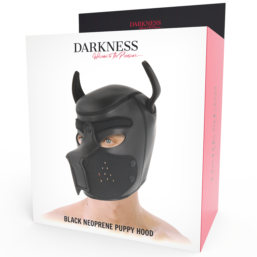 DARKNESS - NEOPRENE DOG MASK WITH REMOVABLE MOUTH L