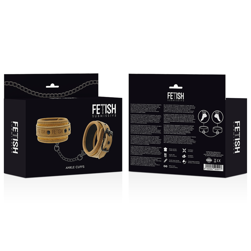 FETISH SUBMISSIVE ORIGEN - VEGAN LEATHER FOOT CUFFS WITH NEOPRENE LINING