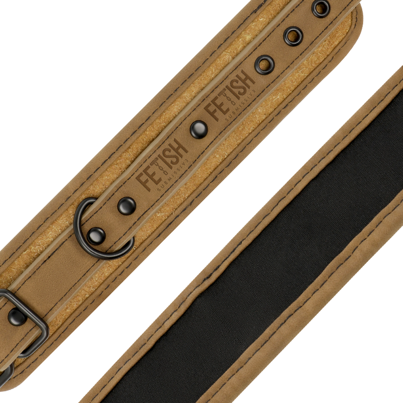 FETISH SUBMISSIVE ORIGEN - VEGAN LEATHER FOOT CUFFS WITH NEOPRENE LINING