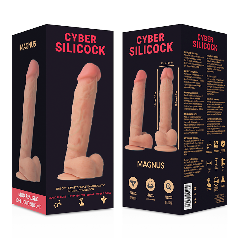 CYBER SILICOCK - ULTRA-REALISTIC. SOFT LIQUID SILICONE DONG 20.5 CM -O- 4.1 CM