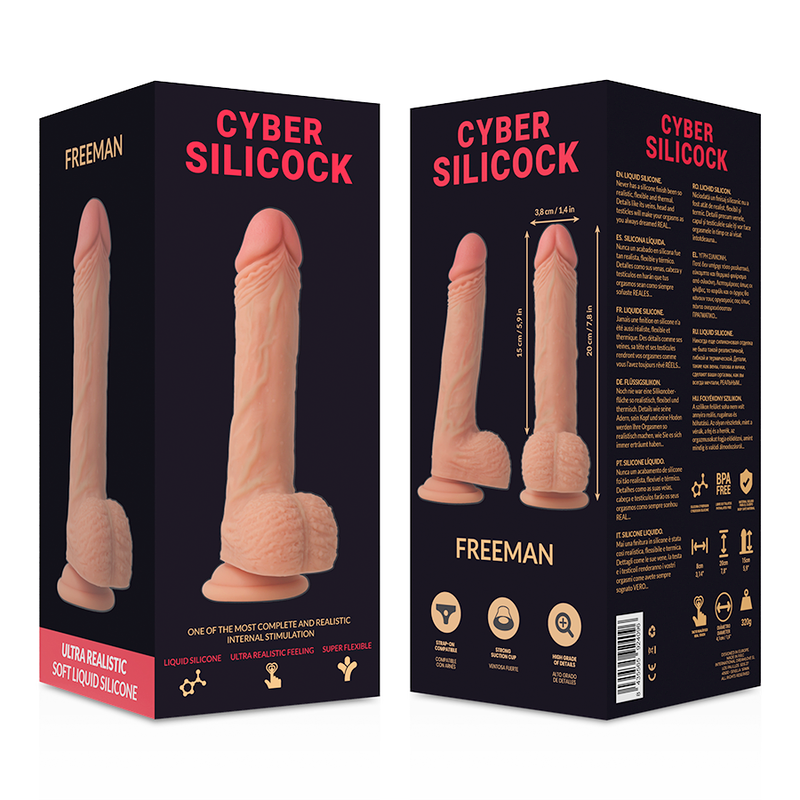 CYBER SILICOCK - FREEMAN ULTRA REALISTIC. SOFT LIQUID SILICONE 20 CM -O- 3.8 CM