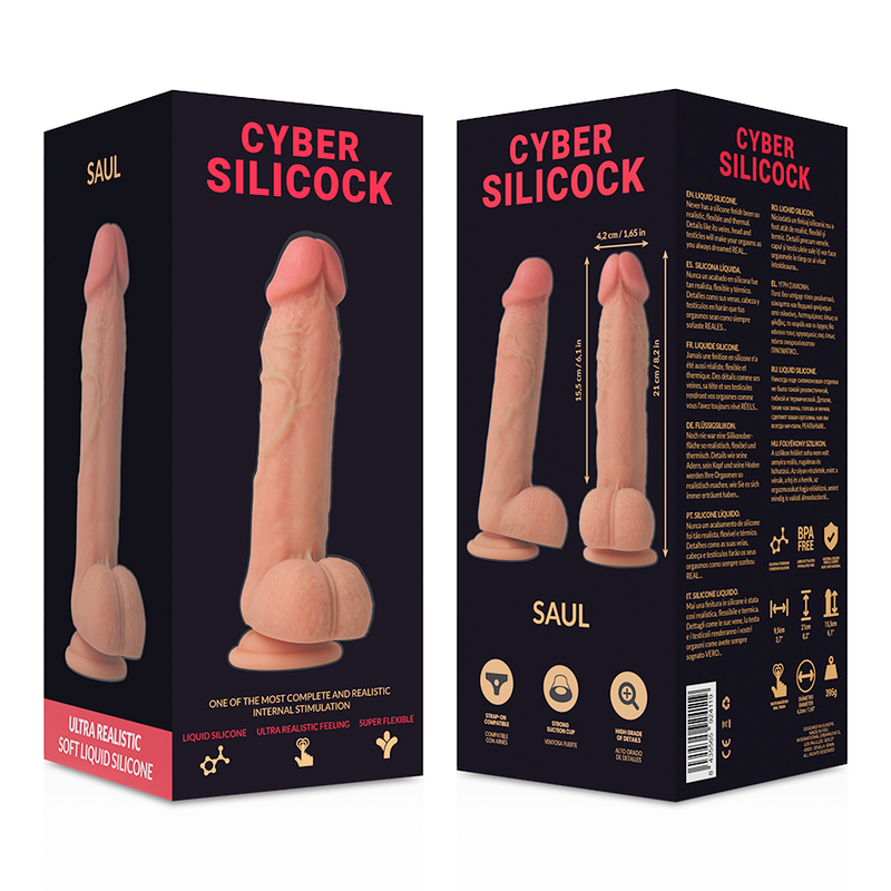 CYBER SILICOCK - SAUL ULTRA REALISTIC. SOFT LIQUID SILICONE 21 CM -O- 4.2 CM